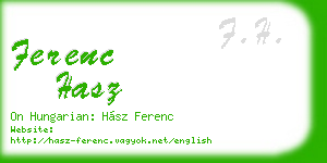 ferenc hasz business card